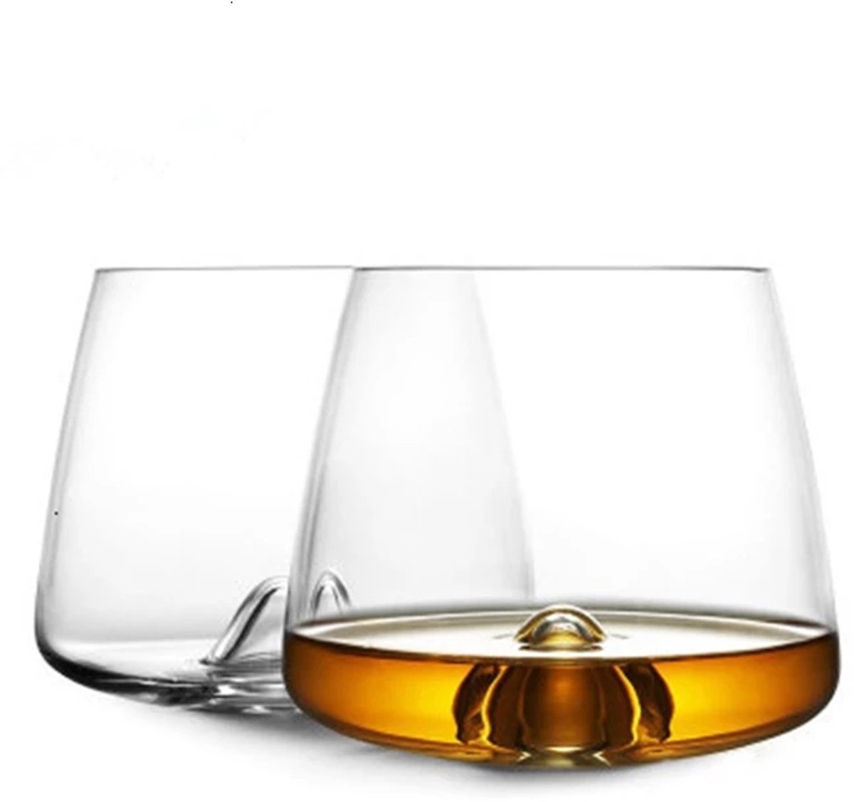 BukkitBow - Set van 2 Kristallen Cognacglazen - Luxe Designer Whiskyglazen - Elegante Tumbler Glazen voor Drank en Brandy