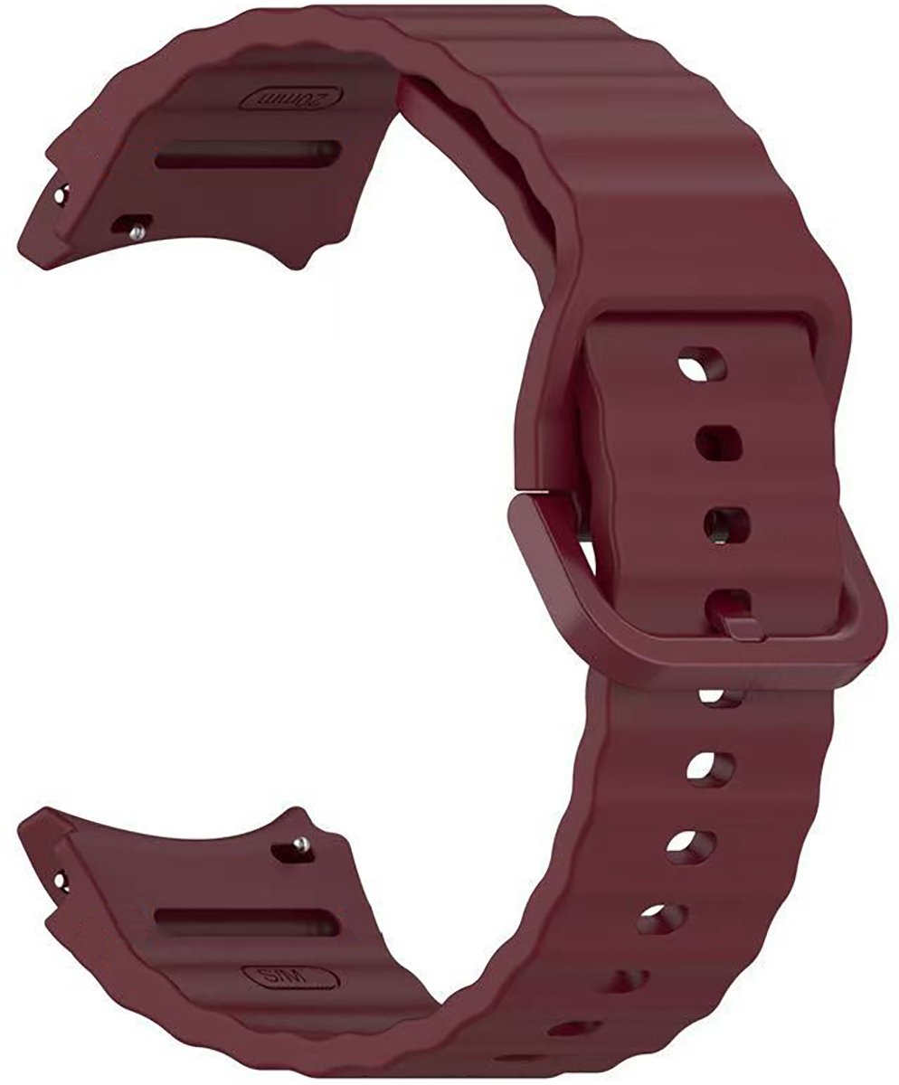Burgundy siliconen bandje geschikt voor Samsung Galaxy Watch 7 - Galaxy watch 6 classic en 5 pro 40 en 44mm - Bordeaux rood - Siliconen - CHPN