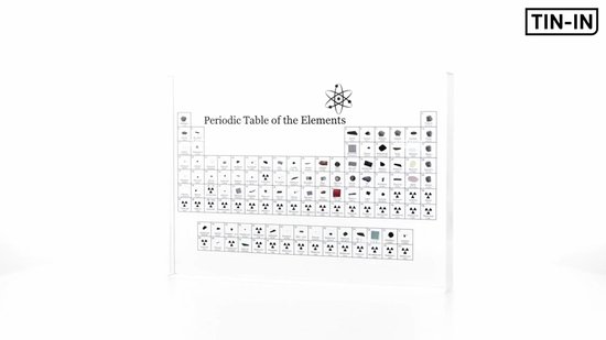 Periodiek systeem met echte elementen, acryl periodieke tafel van 83 chemische elementen, helder periodiek systeem display met 360° draaibaar frame, chemisch cadeau voor scholieren, leraren, kinderen, studenten (A