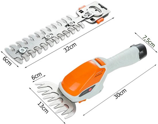 MOZY® - Gras- en Heggenschaar - Oranje - Snoeien en Trimmen - Elektrische Trimmer - Grasschaar - Buxusschaar - Struikschaars - Tuingereedschap - Grastrimmer van Merkloos	 — afbeelding 4