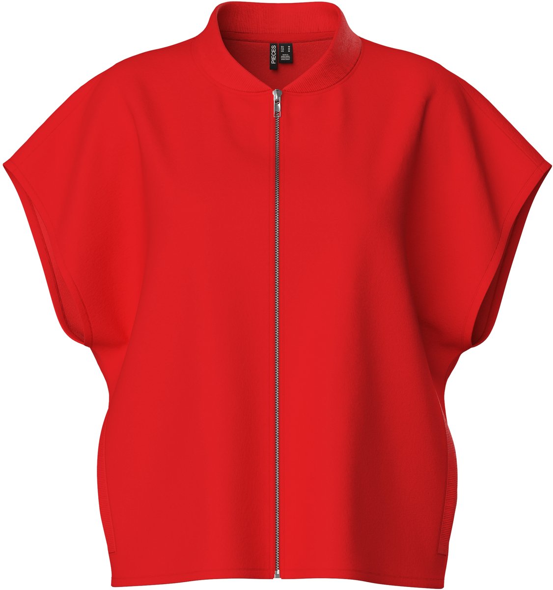 Pieces Lounge vest met rits - Zip sweat vest - Rood /
