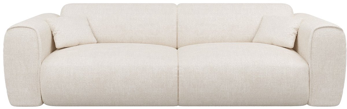 Vente-unique Vierzitsslaapbank express van beige stof met textuur - Slaapoppervlak 160 cm - POGNIA