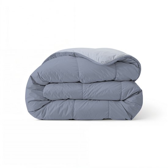 Zelesta Comfort Duo Dekbed zonder overtrek - Wasbaar Hoesloos dekbed - Met vaste overtrek - 2 in 1 - Artic & Zacht blauw - 200x200cm