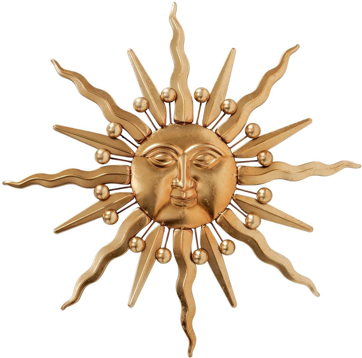 Zon - XXL - Wanddecoratie - Ø 80cm. dikte 3.5cm - Decoratie - Goud - Handgemaakt -- Metaal - Zonneschijn