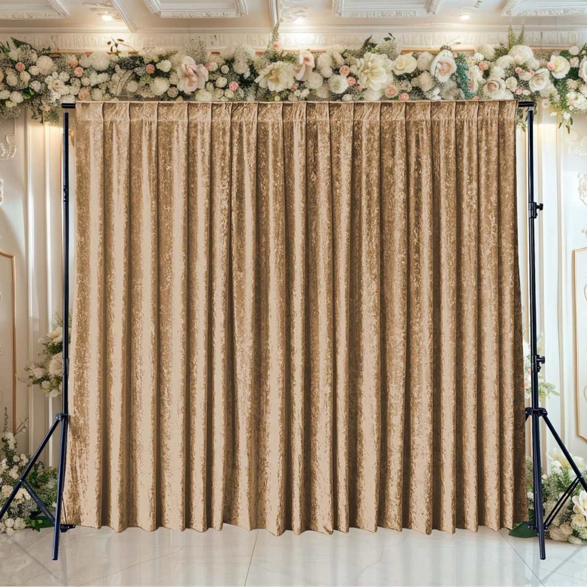 Fluwelen Fotografie Achtergrond Donkergoud 3x3m - Studio Backdrop voor Bruiloft & Feest