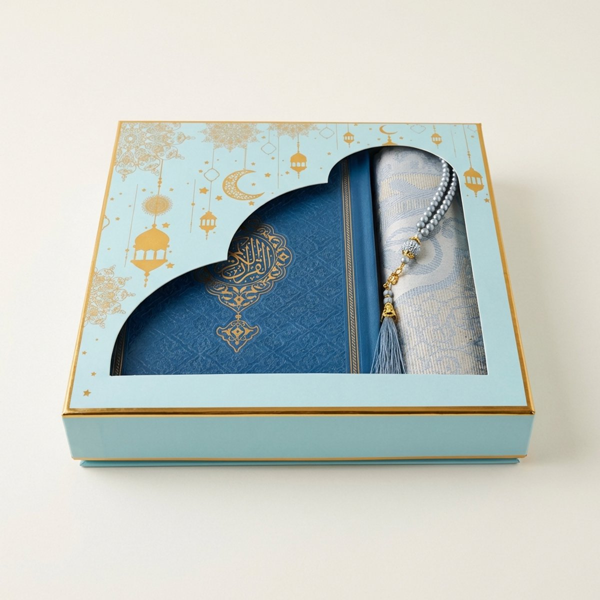 FIRASET Luxe Koran Set – Islamitisch Cadeau, QR Audio & Meertalige Vertaling (EN/FR/DE/TR/ES), Gebedskleed, Tasbih & Geschenkdoos