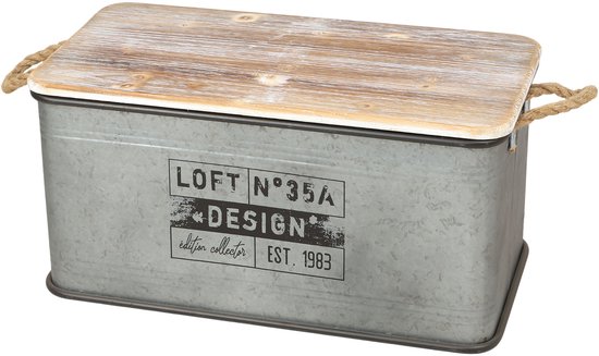 Urban Living LOFT & METAL CAISSE EN METAL X3 S:51X27X27CM M:62X32X31CM L:68X35X35CM