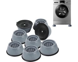 Anti-vibratiematten voor wasmachines-set van 8-rubberen antislipmatten voor wasmachines en drogers-schokdempende en geluidsdempende voetjes-anti-verplaatsingsstabilisatoren voor koelkasten en wasmachines