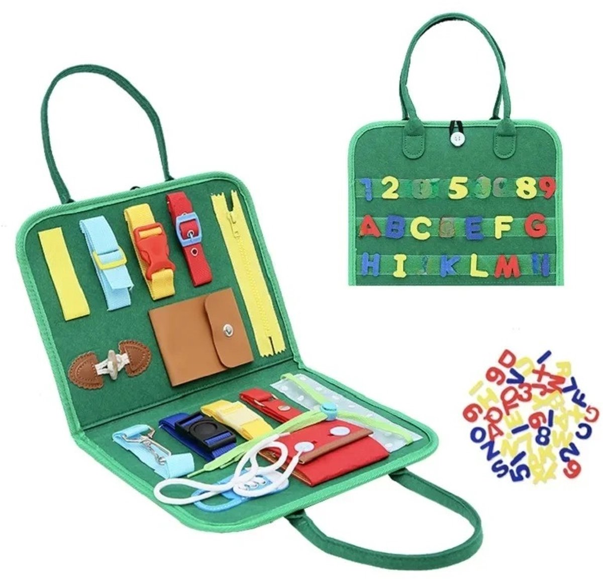 Busy Board, Montessori-speelgoed voor kinderen van 1, 2 en 3 jaar - Speelgoed voor peuters, verjaardagscadeau voor een jongen, Busy Book, leerzame activiteiten voor peuters, educatief speelgoed met dieren, vliegtuig, auto, reiscadeau