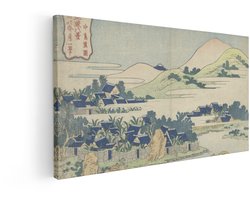 Artaza Canvas Schilderij Japans Landschap - 100x50 cm - Wanddecoratie Bergen - Muurdecoratie Ukiyo-E - Vintage Schilderijen Op Canvas