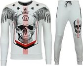 Mannen Trainingspakken - Joggingpak Online - Ster Skull - Wit