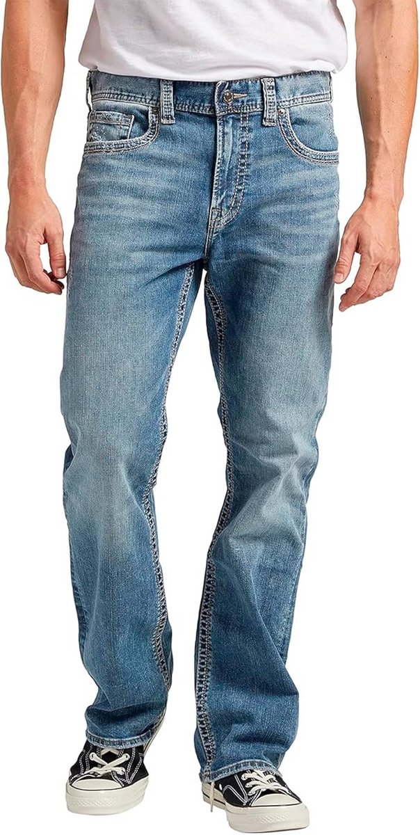 Bootcut Jeans Heren Easy Fit Lichtgewassen Indigo - Comfortabele Stretch Denim