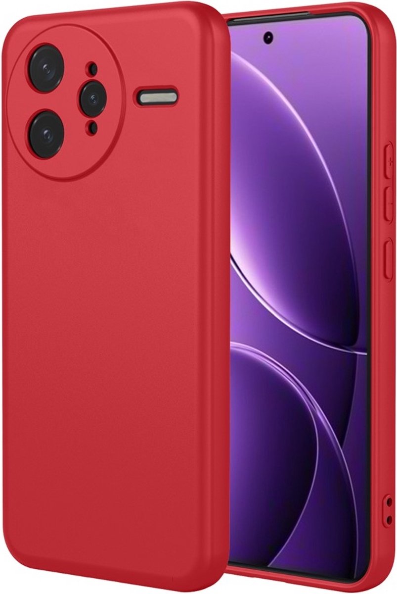 Hoesje geschikt voor Xiaomi Poco F7 Ultra - Phonesta Soft Silk Silicone Back Cover - Rood