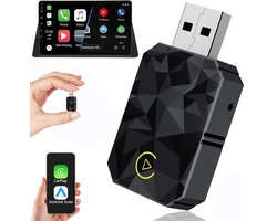 Draadloze CarPlay-adapter geschikt voor iPhone - Draadloze CarPlay-dongle - Plug & Play - CarPlay draadloze adapter geschikt voor iPhone iOS12+ /Android11+ - Converteren van bekabelde naar draadloze CarPlay-adapter vanaf iOS10+ - Geen vertraging bij