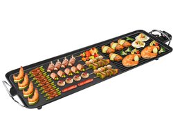 Grillplaat-XXL Elektrische Grillplaat 68 x 28 cm – Teppanyaki Bakplaat met Antiaanbaklaag en Verstelbare Thermostaat – Geschikt voor 8 Personen