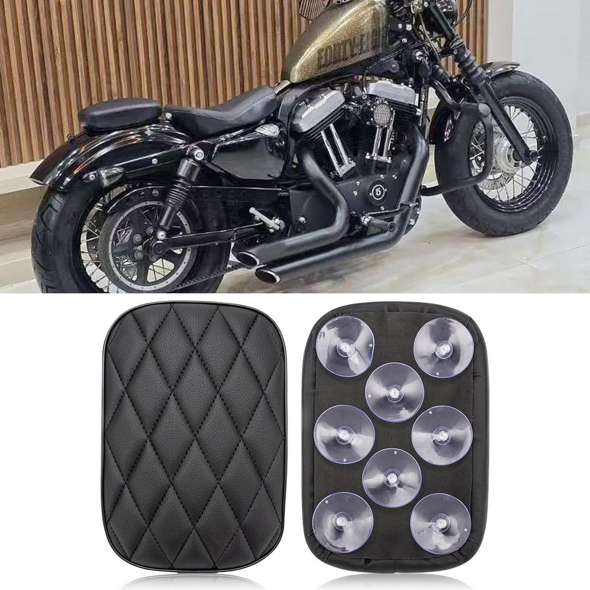 Passagierszadel Motorfiets Kussen voor Harley Modellen - Universele Scooter Zitverhoger met Zuignappen