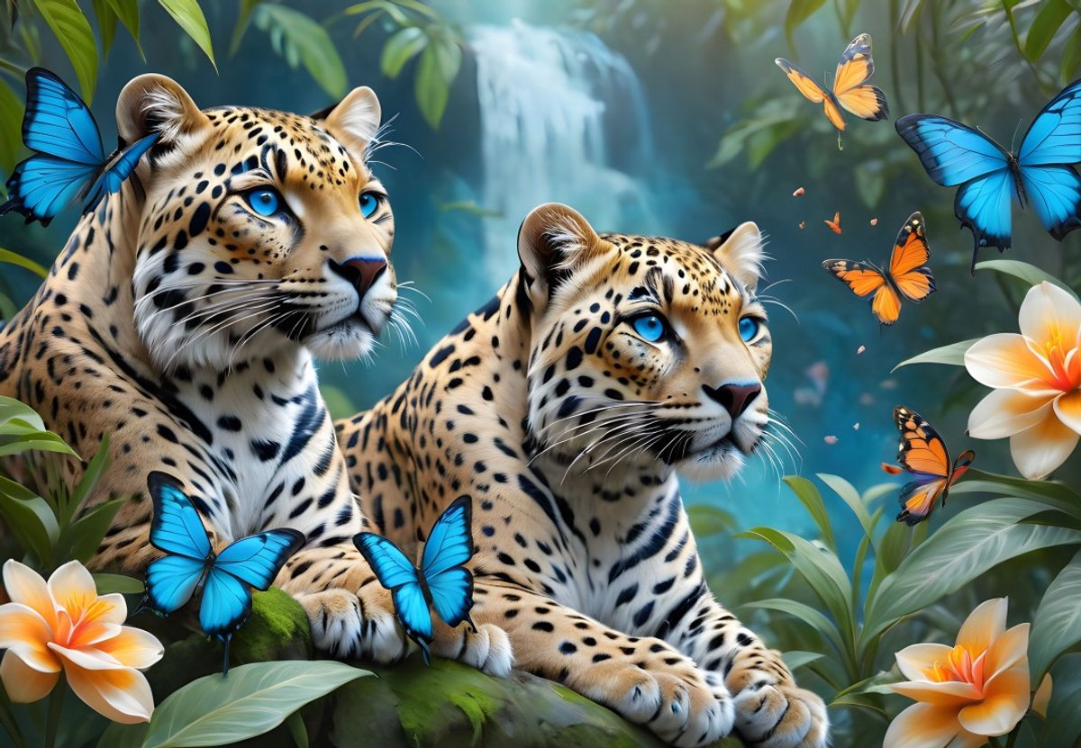 Alipson Puzzle legpuzzel Two Leopards - 1000 stukjes - kleurrijk speelgoed.