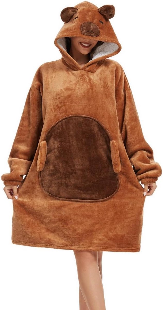 Oversized Hoodie Deken met Mouwen en Capuchon - Warme Draagbare Comfort Deken voor Dames en Heren