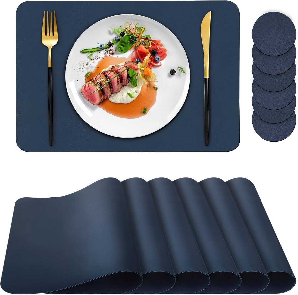 Set van 6 Placemats Antislip Hitte- en Krasbestendig PVC Tafelbescherming