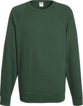 Pull Fruit of the Loom Sweat Raglan Col Rond Vert taille L.