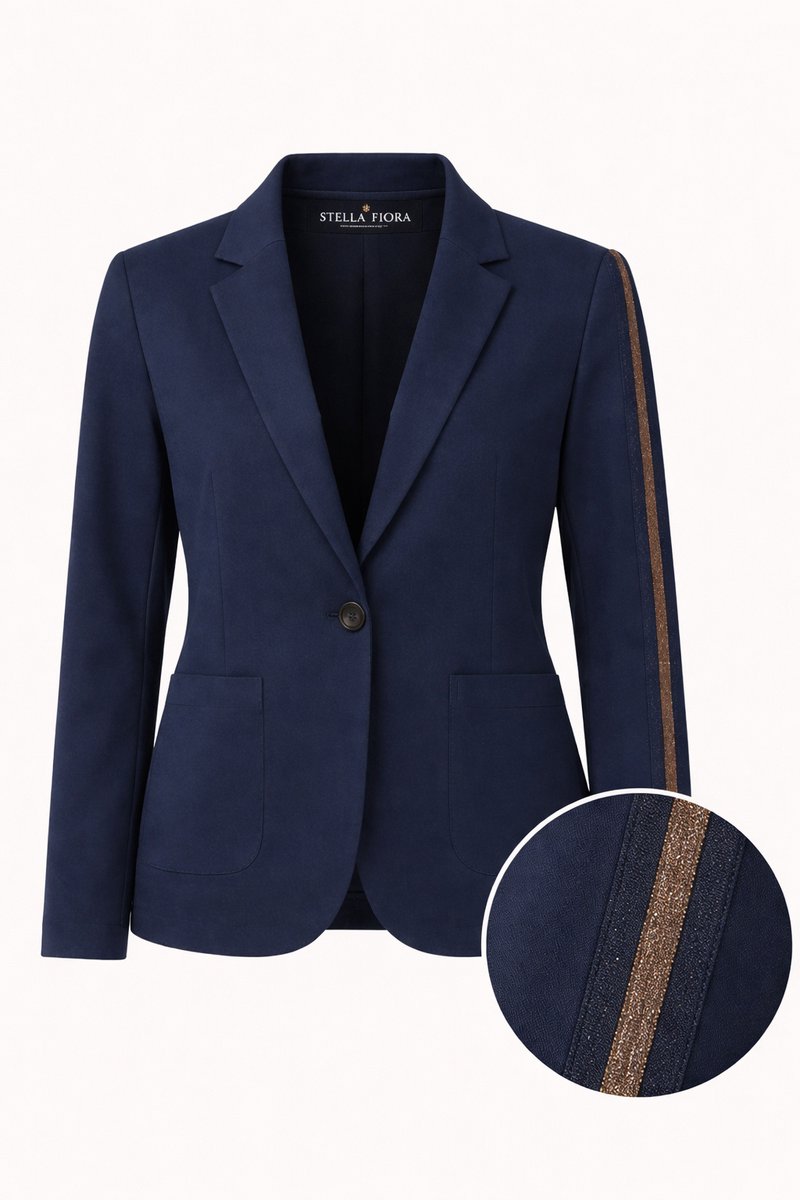 Stella Fiora Blazer Dames - Navy - Travelstof - Maat M