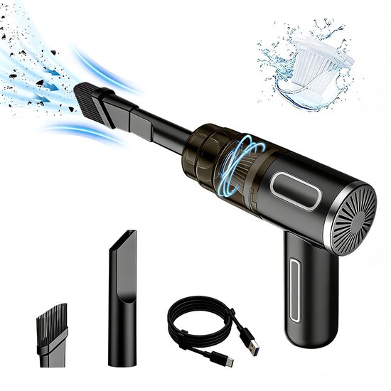 Handstofzuiger Draadloze Kruimeldief 3500Pa Zuigkracht Zwart - Handstofzuiger - €29,43