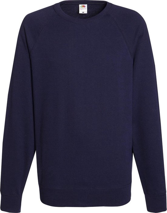 Fruit of the Loom Sweater Raglan Sweat Ronde Hals Donker Blauw maat S