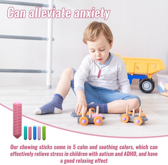 OUYLAF kouwketting voor kinderen - Bijtketting Kauwketting - bijtketting meisjes - bijtketting jongen - kauwsieraad - bijtketting autisme - kinderbijtketting - 5-delige - voor kinderen met ADHD en autisme van OUYLAF — afbeelding 3