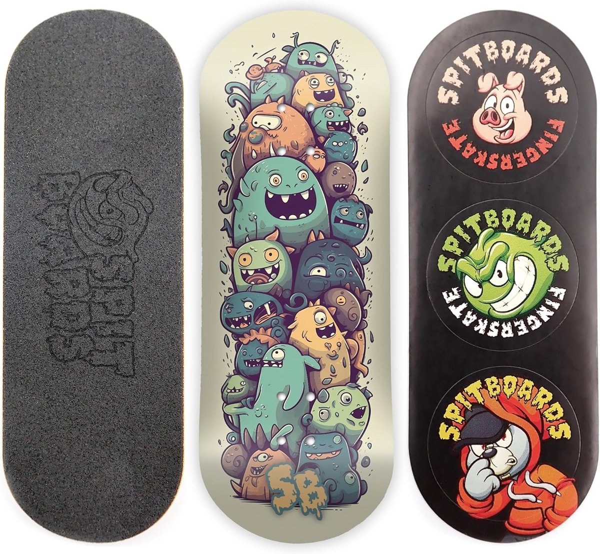 Fingerboard Deck 34mm Eskate Houten 5 Lagen Popsicle Street Shape Real Wear