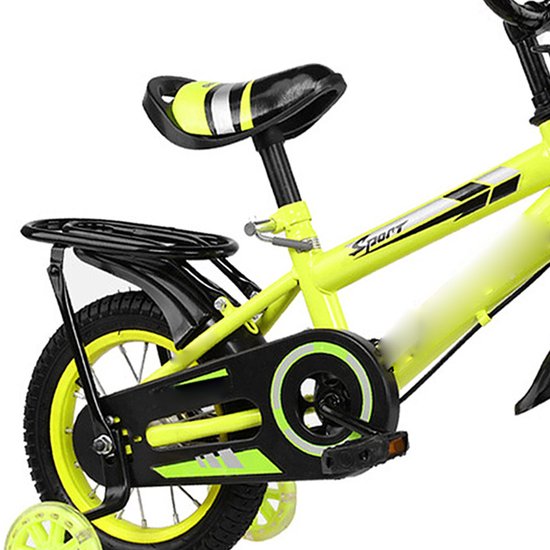 Kinderfiets - 16 Inch Fiets - voor Jongens en Meisjes vanaf 3 Jaar - met Zijwieltjes - Verstelbaar Stuur en Zadel - Geel — afbeelding 2