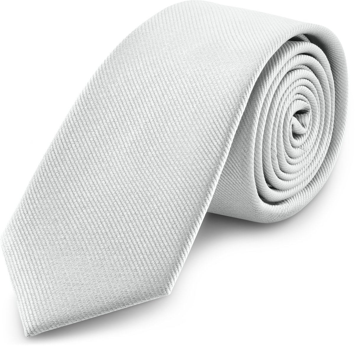 Zilverkleurige Grosgrain Stropdas van 8 cm