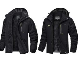 Heren Winter Waterdicht Winddicht Winterjack Warme Fleece Voering Ski Regenjas met Capuchon