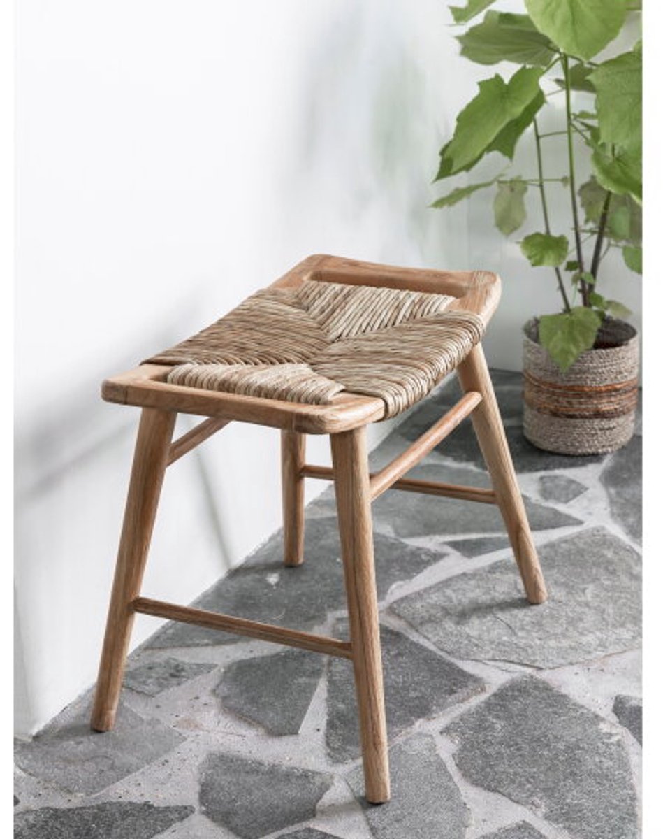 MUST Living Kruk Rex Teakhout - 55x42x50 cm