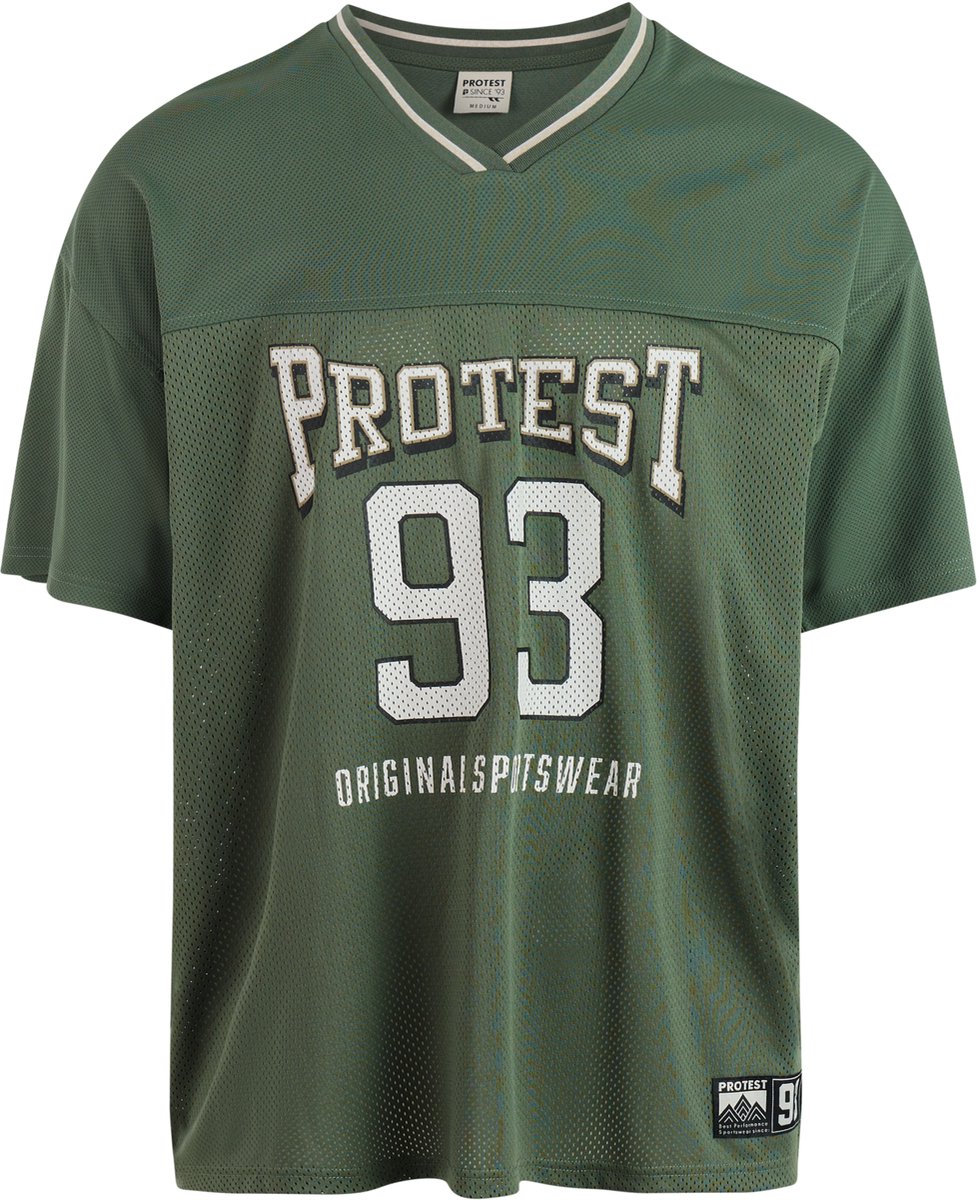 Protest PRTAinsley T-shirt Heren Korte mouwen V hals Loose fit Thyme