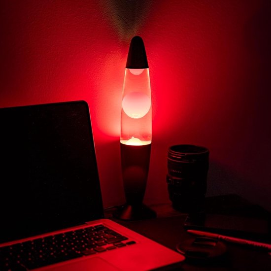 SNJY® Lavalamp - Sfeervolle Nachtlamp - Rustgevende Lamp - 220 V - Rood/Zwart — afbeelding 3