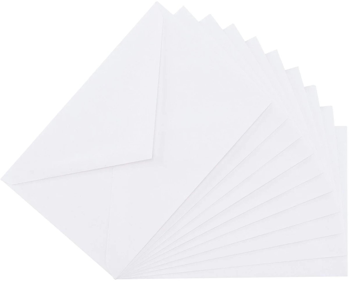 ENV-004 - Nellie's Choice -10 enveloppen ronde punt - 11,4 x 17,6cm Wit - envelop