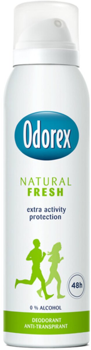 Bol.com Odorex Deodorant Spray Natural Fresh - 3 x 150 ml - Voordeelverpakking aanbieding