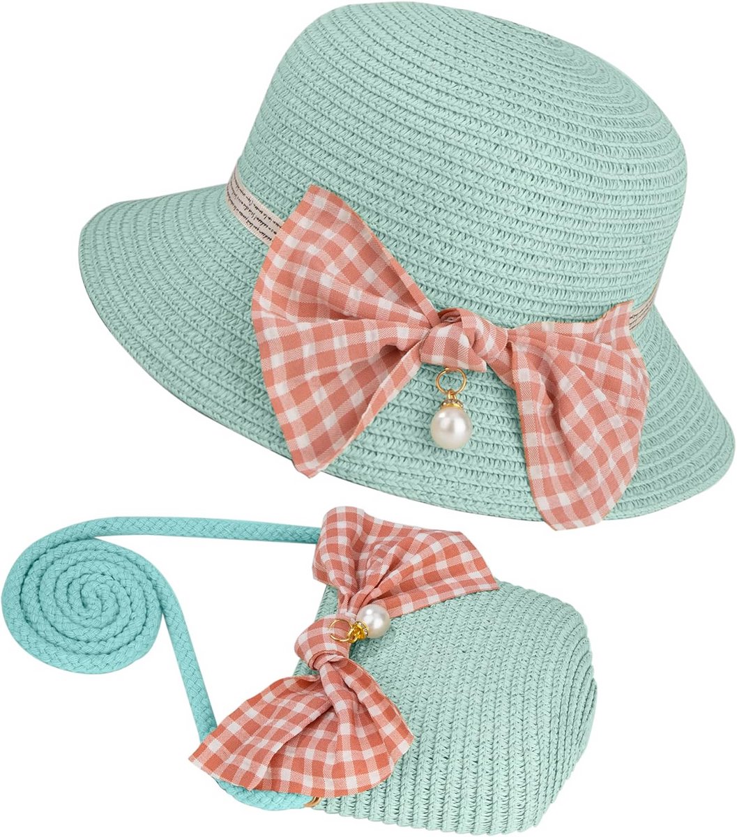 Strohoed en Tas Set voor Meisjes - Zomer Zonnekledij voor Strand en Vakantie