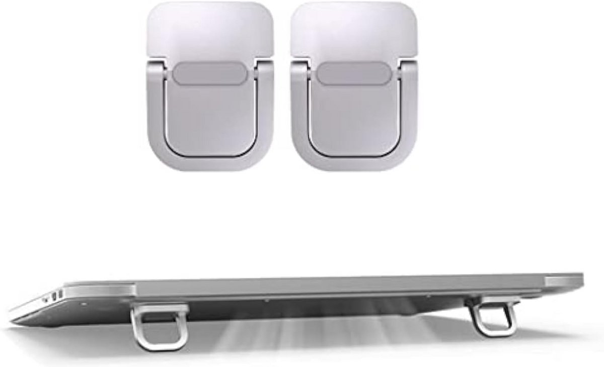 Verstelbare Mini Laptop Standaard voor Bureau en Toetsenbord - Aluminium Riser (2 Stuks)