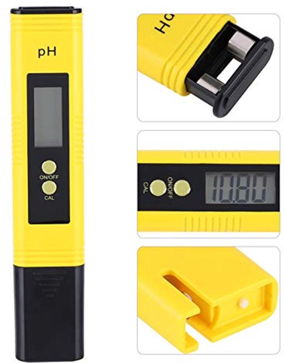 KARZO - Digitale pH-meter, LCD tester 0,01 resolutie 0-14,00 meter watermeetbereik, automatische kalibratie voor aquarium, zwembad, drinkwater