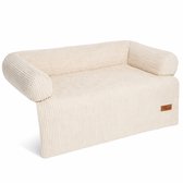 By Cee Cee Origineel Hondendeken Bank – Hondenkleed Bank - Hondenmand - Premium - Volledig Afritsbaar - Ribstof - Off-white Beige - 120x90 - Maat L - Nox
