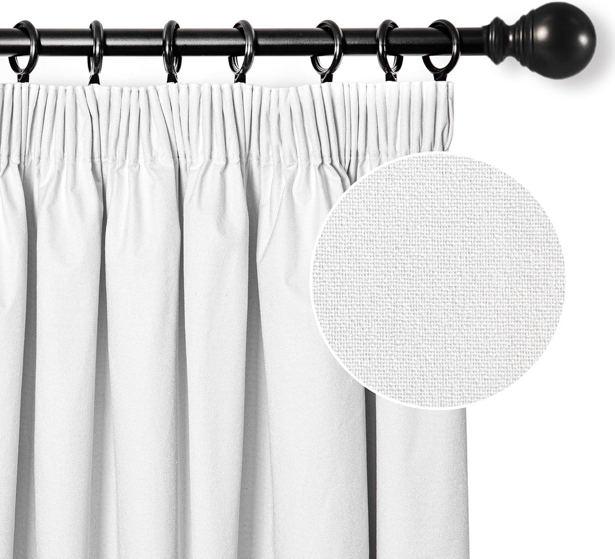 Verduisteringsgordijnen met Plooiband - Set van 2 - Warmte-isolerend - 225 x 140 cm - Grij