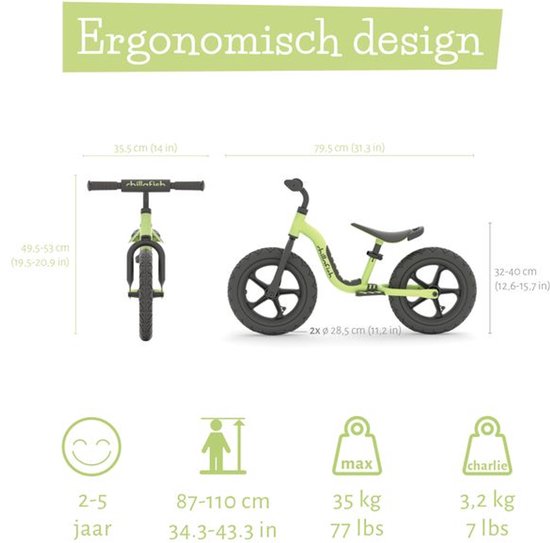 Loopfiets Handvat Chillafish Loopfiets 2 jaar - Lichtgewicht met verstelbaar zadel en ...