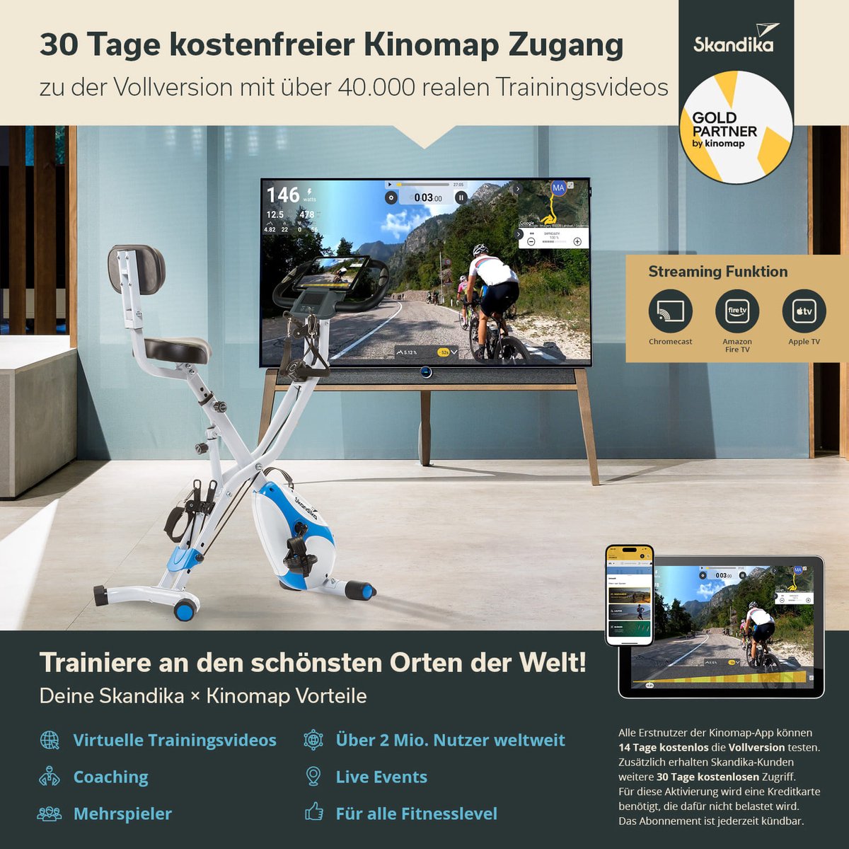 Skandika Foldaway X-3000 Hometrainer Opvouwbaar - afbeelding 3