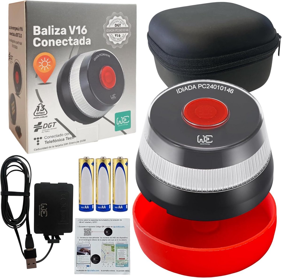 Veiligheidsset Noodlamp met Geolokaliseerde Verbinding en Adapter