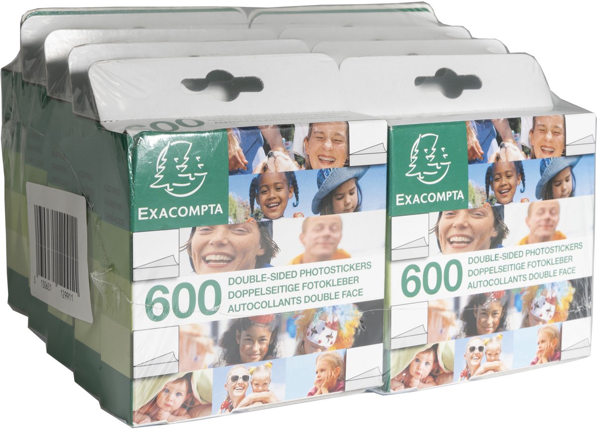 Exacompta 10x Etuis 600 zelfklevende fotohoeken - dubbelzijdig - Wit - 12991E