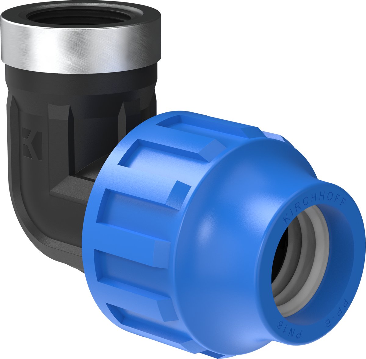 KIRCHHOFF PP knie 90°, 25 mm x 3/4"BI, knelfitting voor tyleen/socarex