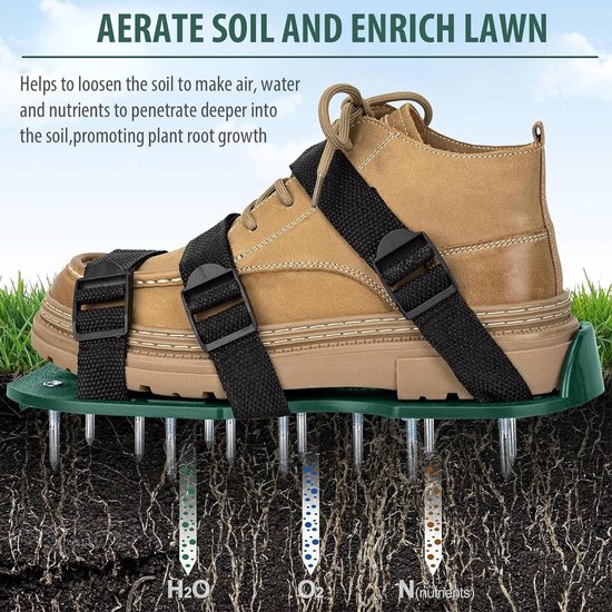 Gazonbeluchtingsschoenen - Schoenen Met Spijkers Voor Gazon- En Tuinbeluchting - ééN Maat Voor Iedereen - Sandalen Met Spikes Voor Het Beluchten Van Gras In Tuin - Terras En Erf van Merkloos	 — afbeelding 2