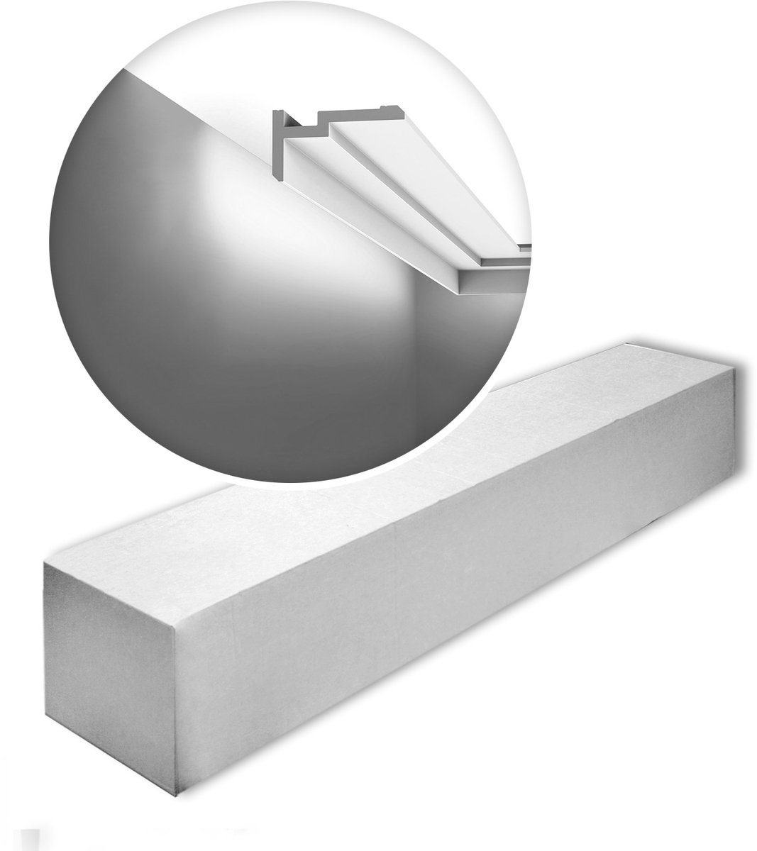 Orac Decor CX197-box MODERN U-STEPS 1 doos 12 stukken Kroonlijst Indirecte verlichting modern design wit | 24 m
