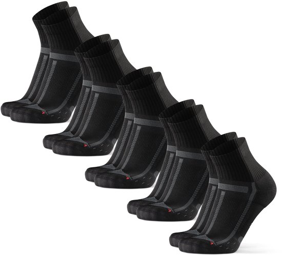 DANISH ENDURANCE Chaussettes de course quart de longueur pour longues distances femmes et hommes 5 paires - anti ampoules - Taille 43-47